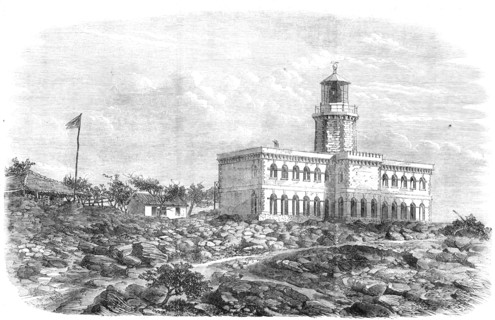 Lighthouse on Kennery Island, near Bombay, 1868. Creator: Unknown.