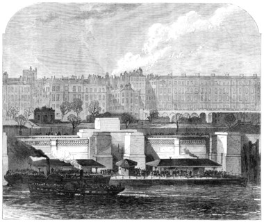 London improvements: Hungerford Pier on the Thames Embankment, 1869. Creator: Unknown.