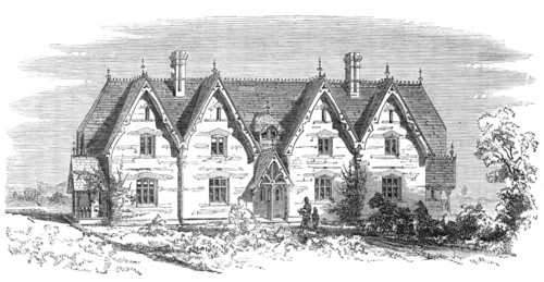 Model cottages for labourers at Althorp, Northamptonshire, 1868. Creator: Unknown.