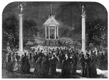 Nocturnal Fête at Florence in honour of the Marriage of the Crown Prince of Italy, 1868. Creator: Unknown.