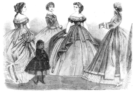 Paris fashions for January 1866, (1865). Creator: Unknown.