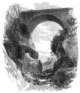 Pont St. Louis and ruins of Roman aqueduct, Mentone, 1869. Creator: Unknown.