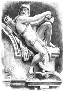Statue of a Gaulish Warrior on the Warriors' Gate, Antwerp, 1868. Creator: Unknown.