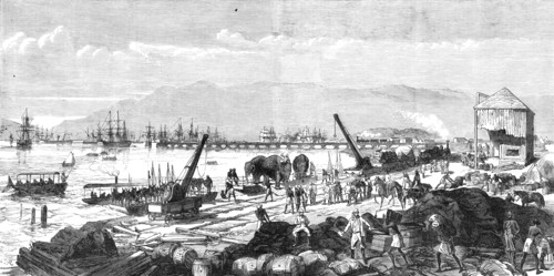 The Abyssinian Expedition: a sketch on the shore at Zulla, Annesley Bay, 1868. Creator: C. R..