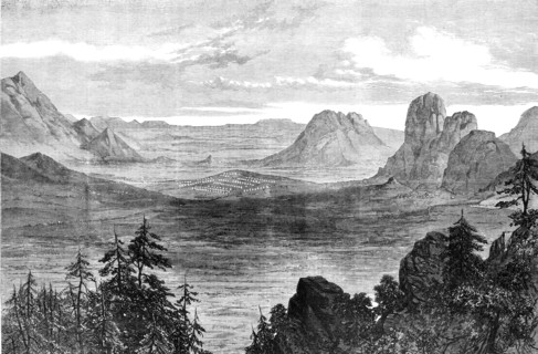 The Abyssinian Expedition: the British camp at Senafe on Christmas Day, 1868. Creator: Unknown.