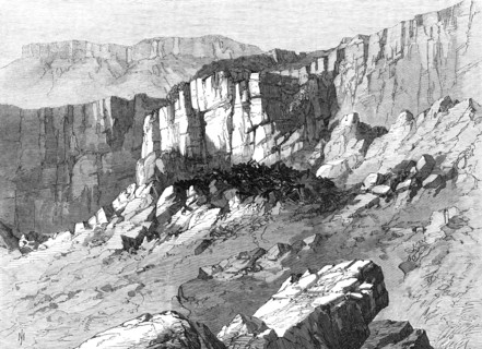 The Abyssinian Expedition: the place of execution of Theodore’s prisoners at Magdala, 1868. Creator: Unknown.
