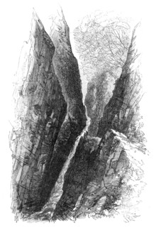 The Devon Valley Railway in Scotland: gorge in the Burn of Care, Castle Campbell, 1869. Creator: Unknown.