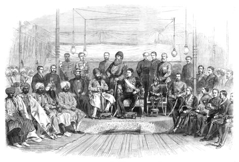 The Durbar at Umballah: meeting of the Governor-General of India and the Ameer of Cabul, 1869. Creator: Unknown.