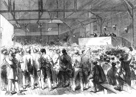The Elections in Paris: a meeting in a low quarter, 1869. Creator: Unknown.