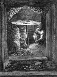 The Explorations at Jerusalem: gallery at the Golden Gate: column and rough wall, 1869. Creator: Unknown.