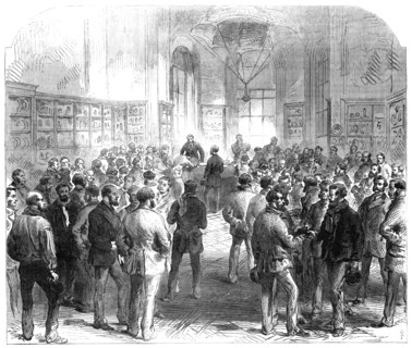 The Fenian Conspiracy: swearing-in special constables..., Royal Laboratory, Woolwich Arsenal, 1868. Creator: Unknown.