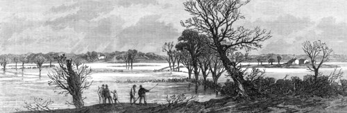 The Hunting Disaster in Yorkshire:...view of the Ure in flood, where the accident happened, 1869. Creator: Unknown.