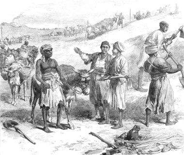 The Isthmus of Suez Maritime Canal: labourers removing earth, 1869. Creator: Unknown.