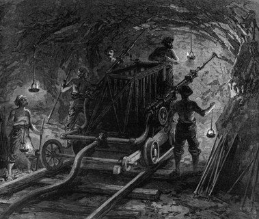 The new overland route to India and the railway tunnel of the Alps: boring-machine..., 1869. Creator: Unknown.