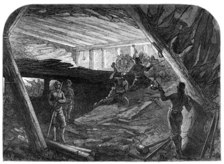 The new overland route to India and the railway tunnel of the Alps:...working galleries, 1869. Creator: Unknown.