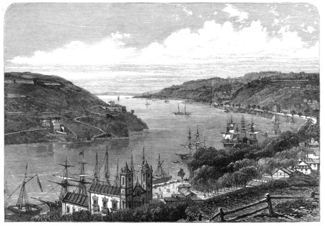 The River Douro at Oporto, from the gardens of the Exhibition Palace, 1865. Creator: Unknown.