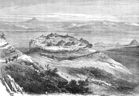 The War in Abyssinia: village on the pass between Ashangi and Lat, 1868. Creator: Unknown.