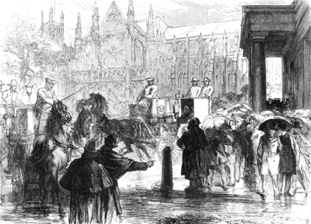 The Westminster Election Petition:...the judge and sheriffs at the Westminster Sessions-House, 1869. Creator: Unknown.