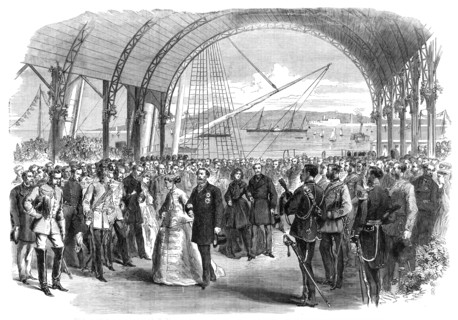 Visit of the Prince and Princess of Wales to Ireland: the Royal Party landing at...Kingstown, 1868. Creator: Unknown.