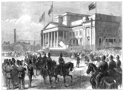 Visit of the Prince and Princess of Wales to Liverpool:...at the Liverpool Free Library, 1865. Creator: Unknown.