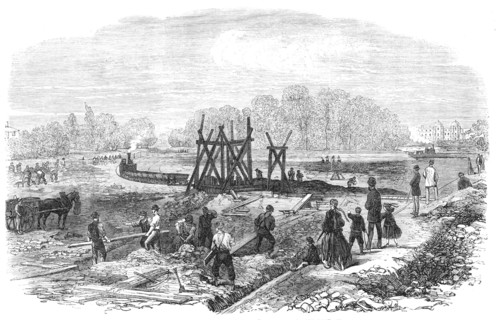 Works in the bed of the Regent's Park Lake, 1868. Creator: Unknown.