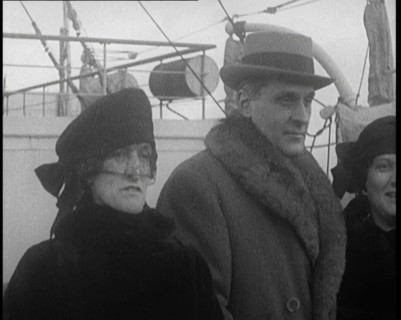 Emma Asquith, Countess of Oxford and Asquith on Deck of a Ship, 1921. Creator: British Pathe Ltd.