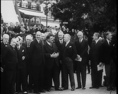 League of Nations Delegates Standing Outside a Building, 1933. Creator: British Pathe Ltd.
