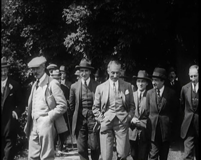 British Prime Minister Ramsay MacDonald Walking With Colleagues and Friends, 1924. Creator: British Pathe Ltd.