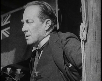 British President of the Board of Trade Stanley Baldwin Giving a Speech from a Platform in..., 1922. Creator: British Pathe Ltd.