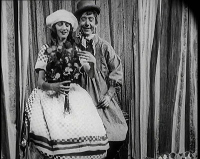 Gertrude Lawrence and Herbert Mundin Dressed as Country Types and Performing for the Camera, 1922. Creator: British Pathe Ltd.