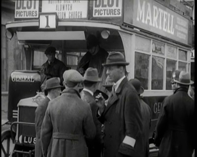 Volunteer Male Civilian Driving a Tram With a Police Escort Sitting Beside Him, 1926. Creator: British Pathe Ltd.