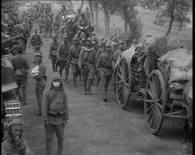 Group of Japanese Soldiers with Supplies, 1933. Creator: British Pathe Ltd.