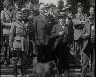 Marshal Ferdinand Foch, French Member of the Chamber of Deputies Aristide Briand, and..., 1920. Creator: British Pathe Ltd.