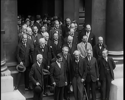 International Leaders Gathering on the Steps of a Building for a Conference on Economic..., 1931. Creator: British Pathe Ltd.