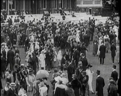 Crowds of Wealthy British Civilians at the Ascot Race Course Wearing the Latest Fashions, 1922. Creator: British Pathe Ltd.