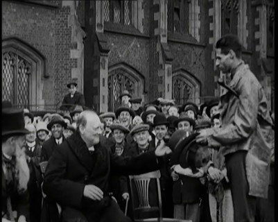 Winston Churchill, Chancellor of the Exchequer, Being Presented With an Irish Cap in Front..., 1926. Creator: British Pathe Ltd.