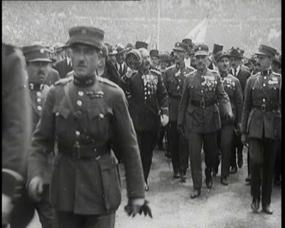 General Pangalos in a Crowd Filled Stadium, 1926. Creator: British Pathe Ltd.