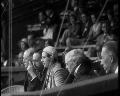 Former King Alphonso of Spain and His Wife, Victoria Eugenie of Battenberg Watching Tennis, 1930s. Creator: British Pathe Ltd.