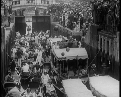 Boats Gathering at Boulter's Lock, 1921. Creator: British Pathe Ltd.