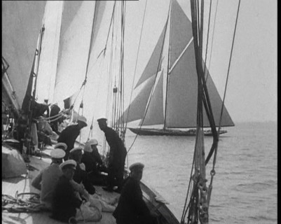 Men Working on a Yacht at Cowes, 1933. Creator: British Pathe Ltd.