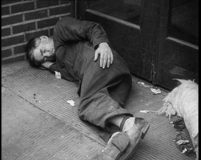 Man Sleeping in a Doorway, 1933. Creator: British Pathe Ltd.