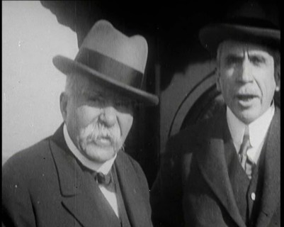 Former French Prime Minister Georges Clemenceau on the Observation Car of a Train in the..., 1922. Creator: British Pathe Ltd.