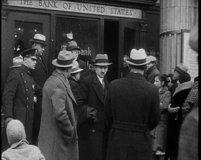 Crowd of Civilians Outside of 'The Bank of United States', 1932. Creator: British Pathe Ltd.