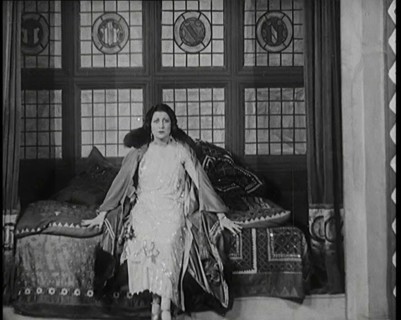 The Female Actor Josie Collins Performing in  a Play With Two Male Actors, 1920s. Creator: British Pathe Ltd.