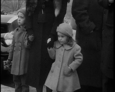 Two girls at the inauguration of President Franklin D Roosevelt, 1933.  Creator: British Pathe Ltd.