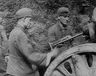 German Soldiers Operating an Artillery Gun, 1941. Creator: British Pathe Ltd.