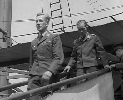 Two Captured German Pilots Being Escorted Down a Gangplank, 1940. Creator: British Pathe Ltd.