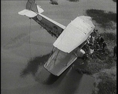 Bystanders Looking at the Wreckage of 'The American Legion' After It Had Crashed, 1927. Creator: British Pathe Ltd.
