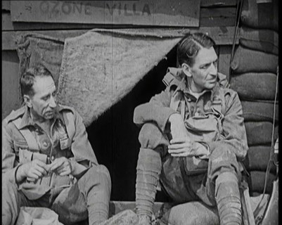 Scene from the Short Silent Feature Film 'Poppies of Flanders'. Two Male Actors Portraying..., 1920s Creator: British Pathe Ltd.