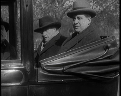 Three Male Civilians Sitting in a Taxi, 1924. Creator: British Pathe Ltd.